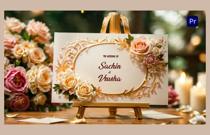 Beautiful Designed 3D Flower Frame Wedding Invitation Slideshow
